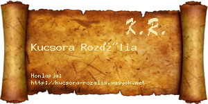 Kucsora Rozália névjegykártya