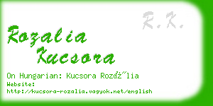 rozalia kucsora business card
